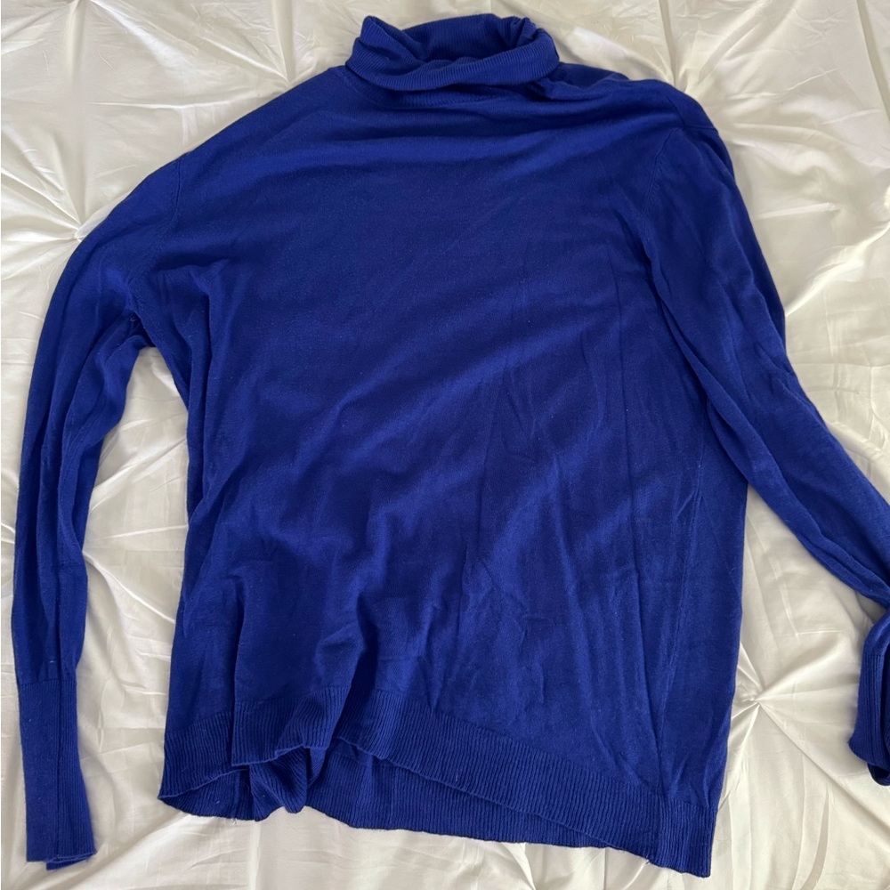 Women's Gap Cashmere Blend Blue Turtleneck Sweater